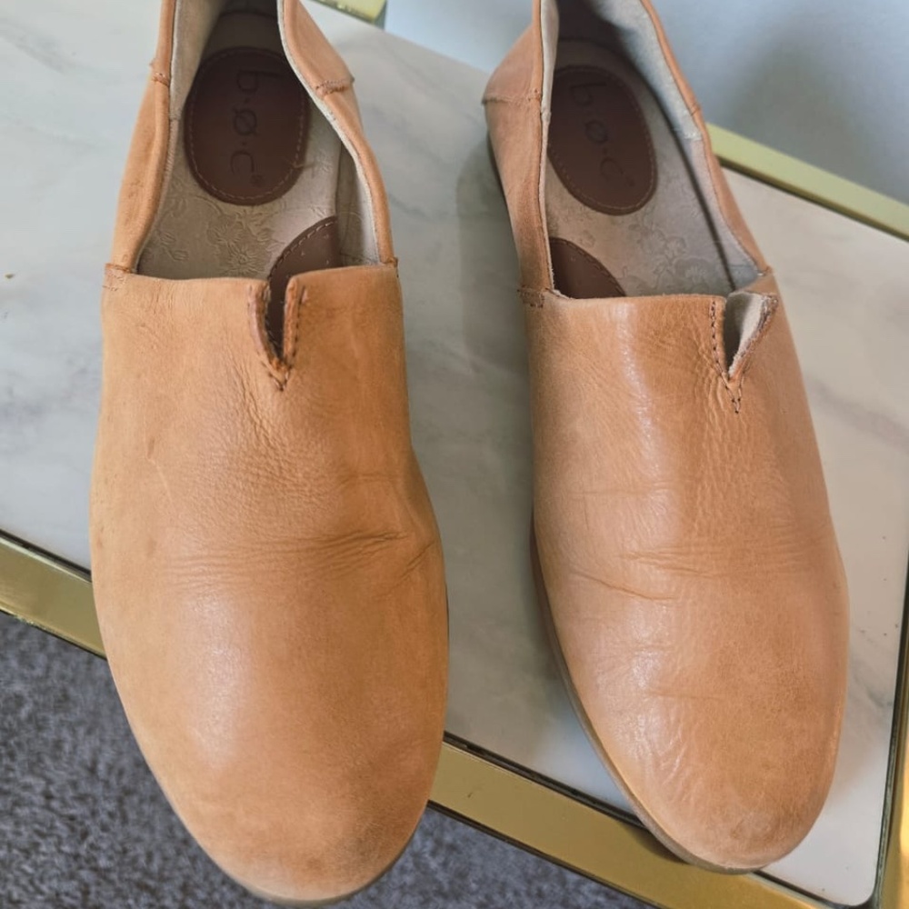 B.O.C Women’s Leather Slip-On Dress Loafers Shoes Tan Size 7.5M - Picture 4 of 10